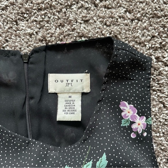 Vintage 90s A-Line Floral Patterned Dress Size M - Picture 4 of 6